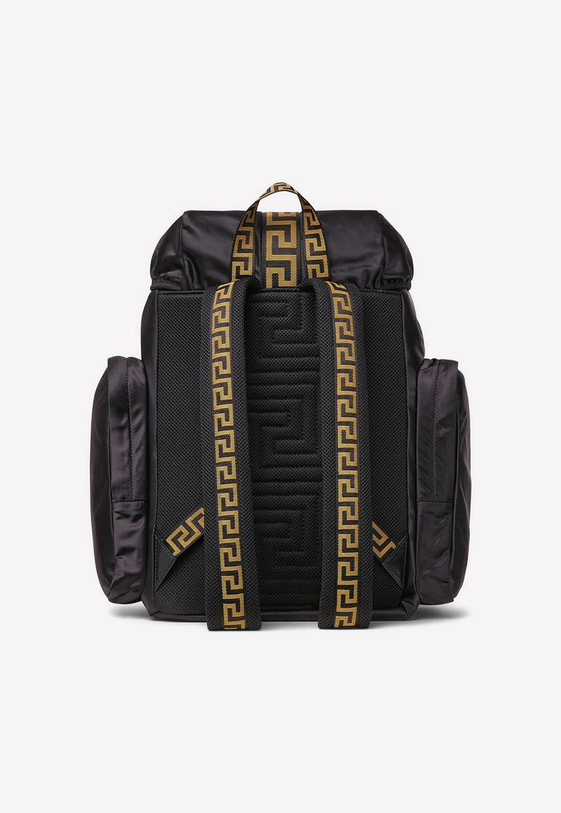 Greca Pattern Trim Backpack