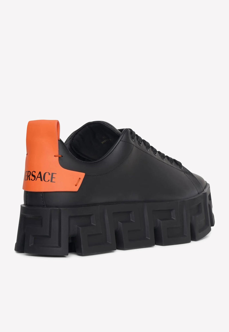 Greca Labyrinth Leather Low-top Sneakers