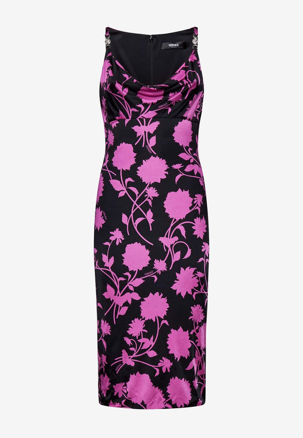 Floral Print Sleeveless Midi Dress