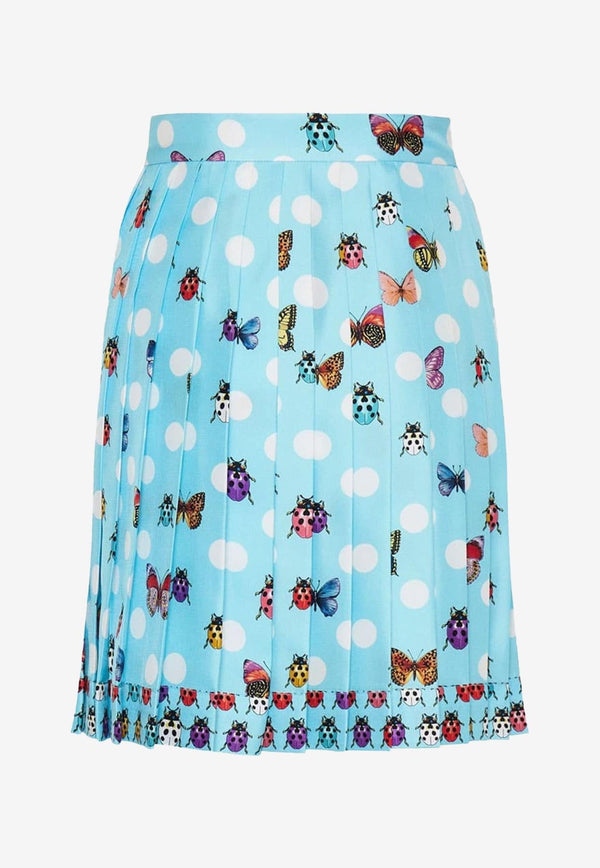 Butterflies Polka Dot Pleated Skirt