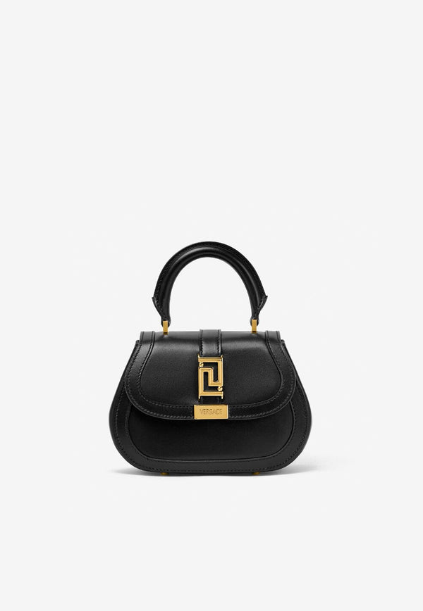 Mini Greca Goddess Top Handle Bag in Calf Leather