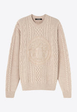 Medusa Cable Knit Wool Sweater