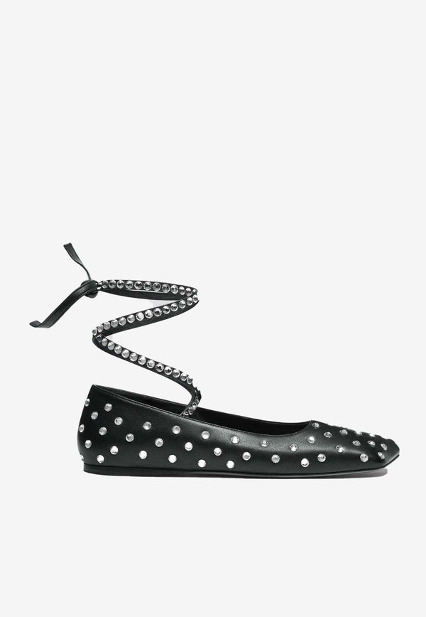 Ane Crystal-Embellished Flats in Nappa Leather