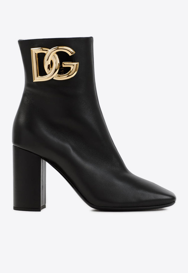 90 Logo Leather Ankle Boots