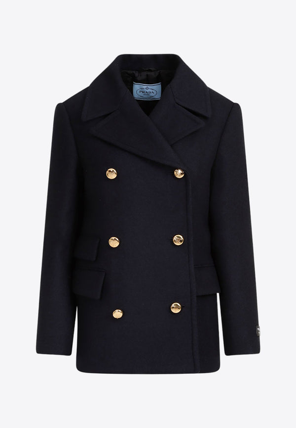 Double-Breasted Wool Short Coat