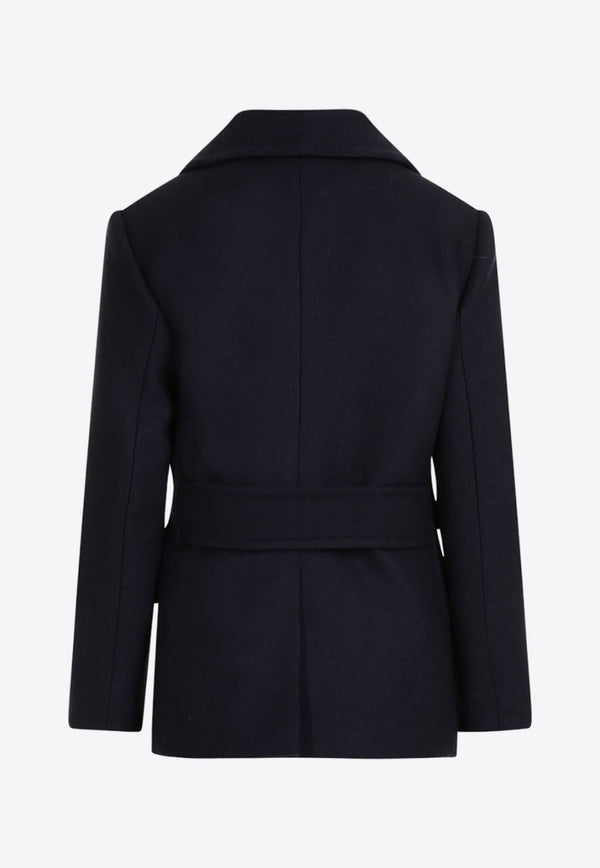 Double-Breasted Wool Short Coat