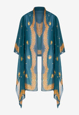 Paisley-Print Silk Shrug