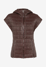 Hooded Quilted Cap-Sleeved Vest