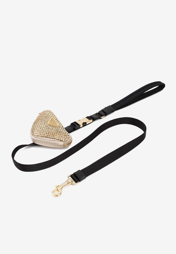 Woven Nylon Tape Pet Leash With Crystals