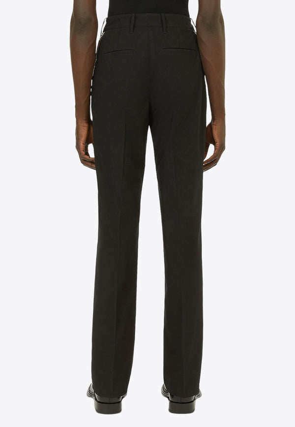 Tapered Zip-Detail Tailored Pants