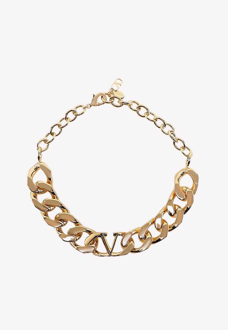 VLogo Chain Choker Necklace