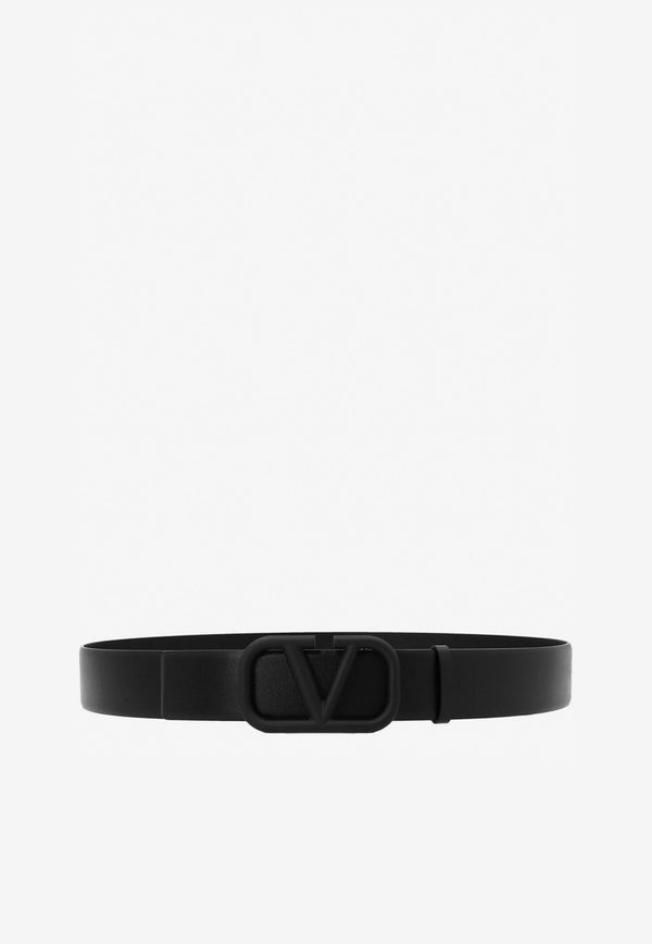 VLogo Signature Belt in Calfskin Leather