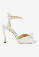 Sacora 100 All-Over Pearl Sandals in Satin