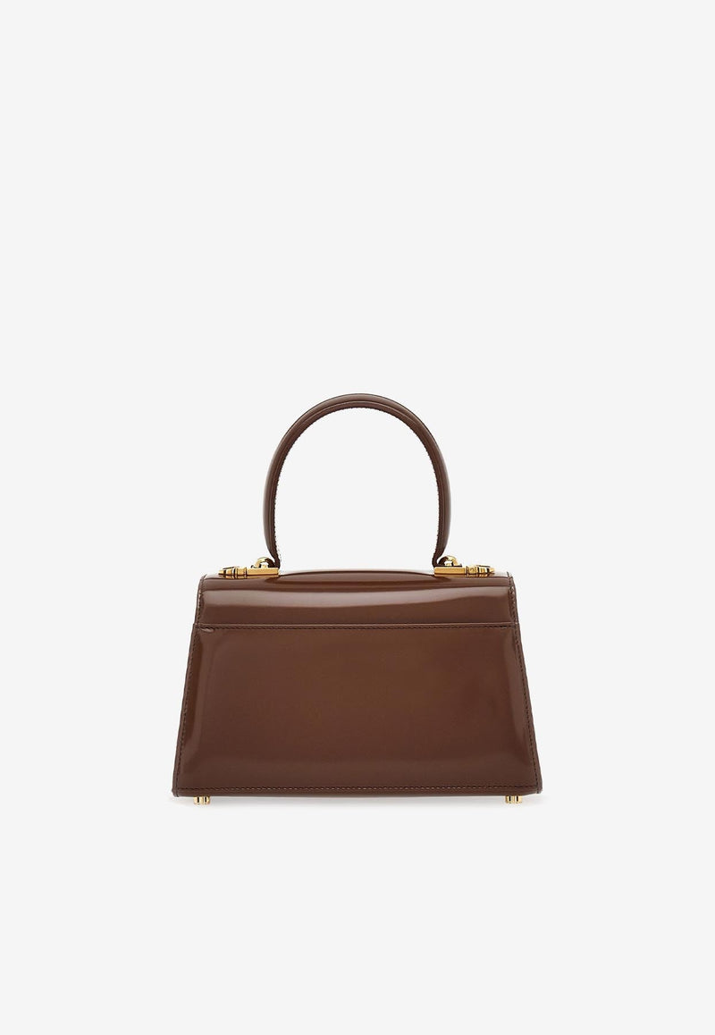 Small Iconic Top Handle Bag in Calf Leather