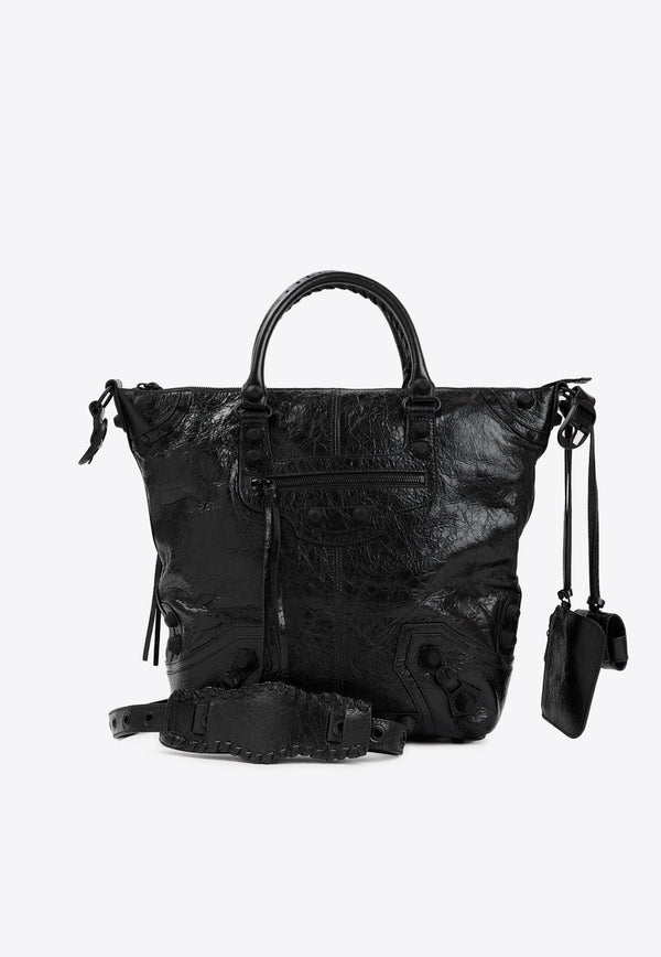 Medium Le Cagole Leather Tote Bag