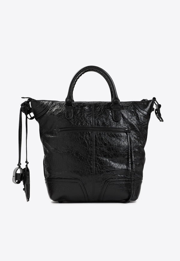Medium Le Cagole Leather Tote Bag