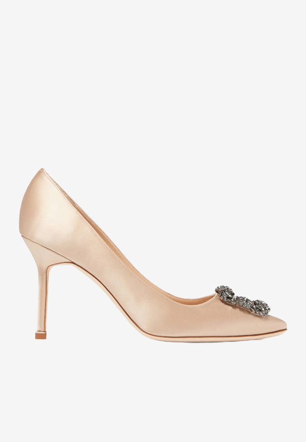 Hangisi 90 Satin Pumps with FMC Crystal Buckle