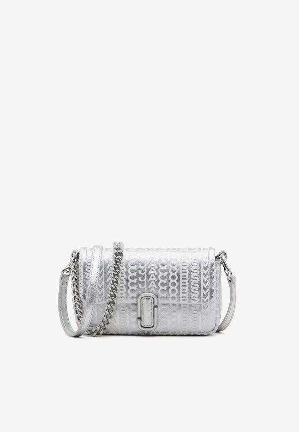 Mini J Marc Monogram Crossbody Bag in Metallic Leather