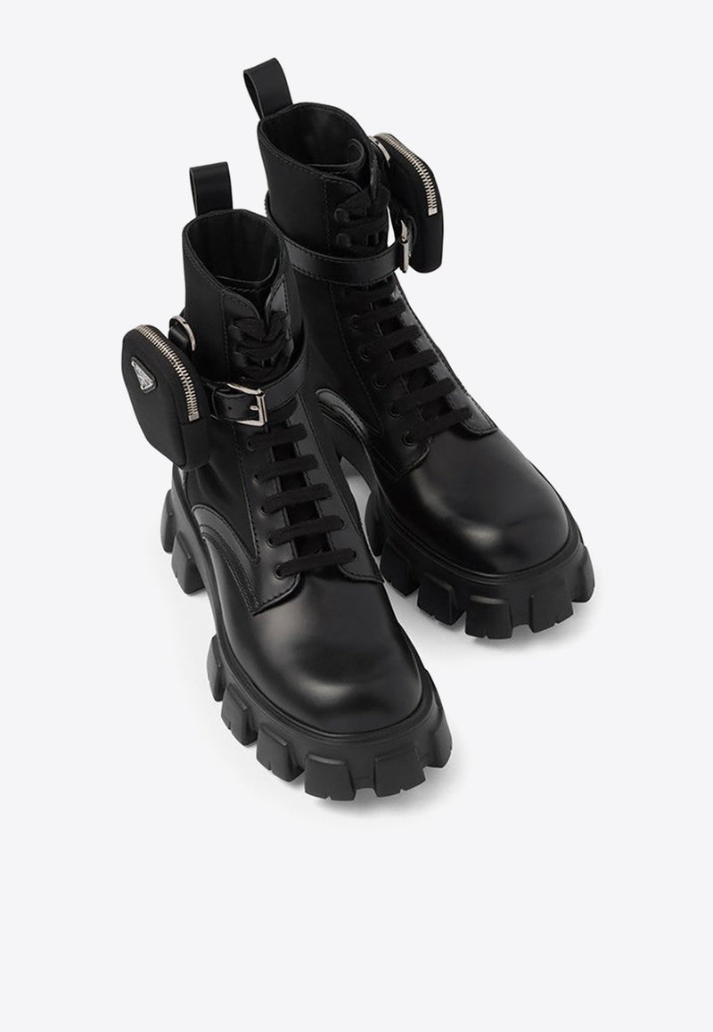 Ankle Lace-Up Boots with Pouch