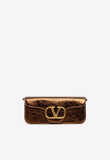 Loco VLogo Shoulder Bag in Crinkled Leather