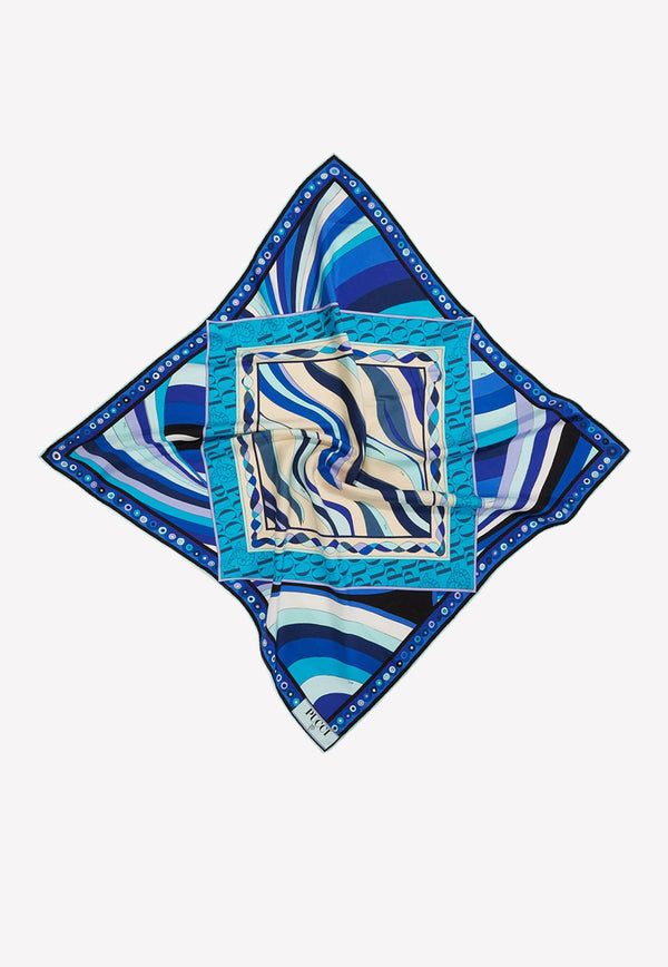 Large Patchwork-Print Silk-Twill Scarf