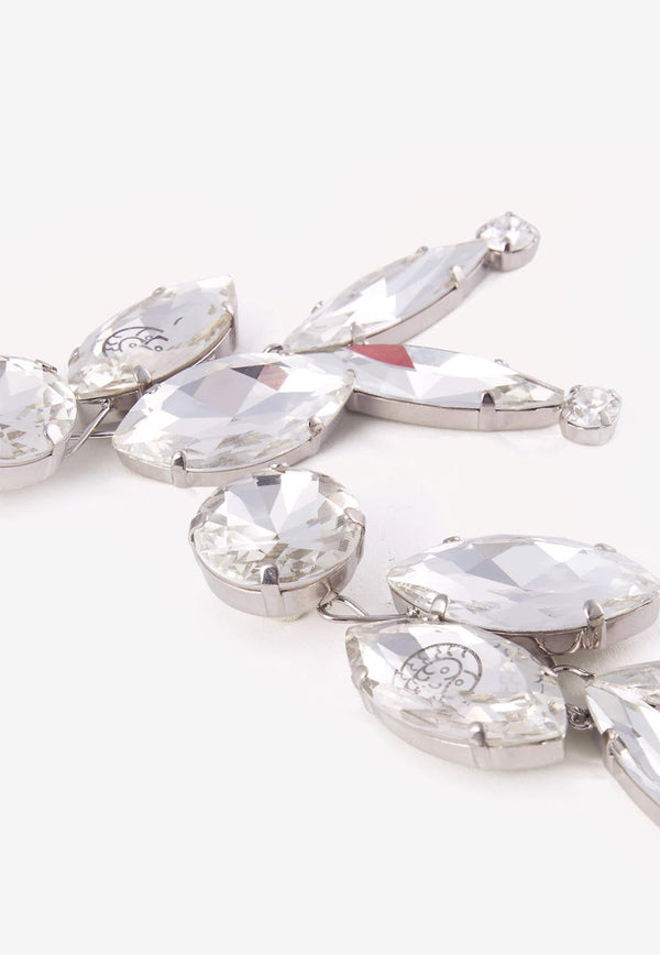 Crystal-Embellished Drop Earrings