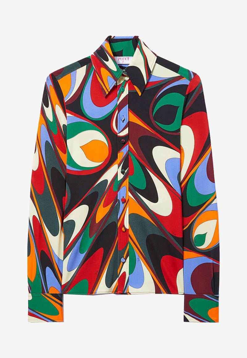 Onde Print Long-Sleeved Shirt