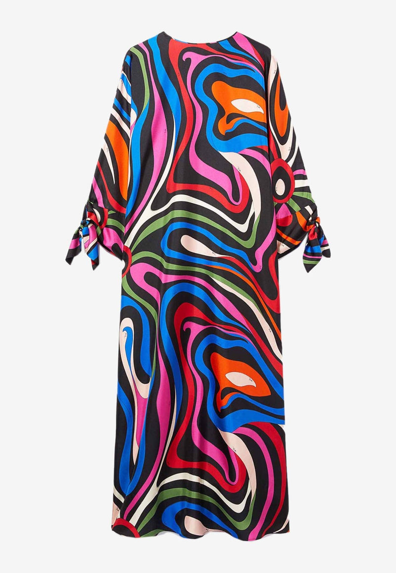 Marmo Print Maxi Kaftan Dress