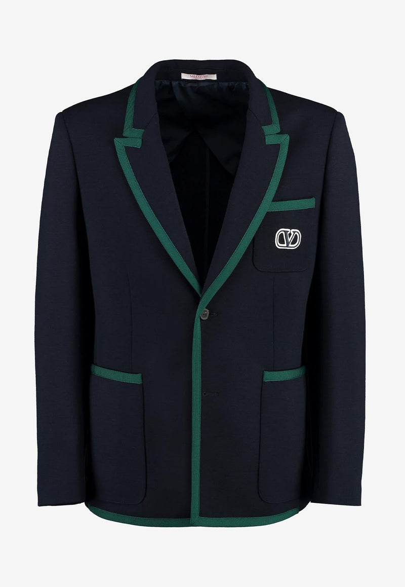 VLogo Patch Single-Breasted Blazer