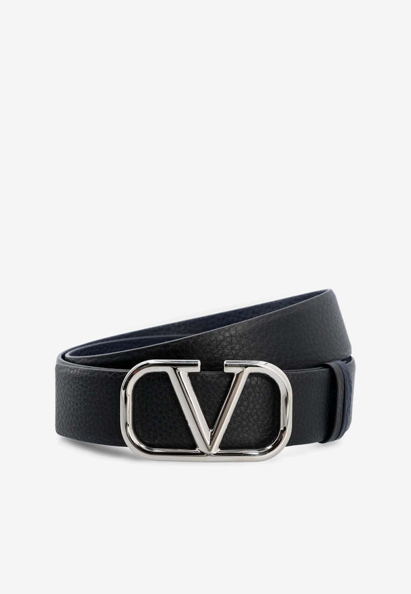 VLogo Buckle Leather Belt