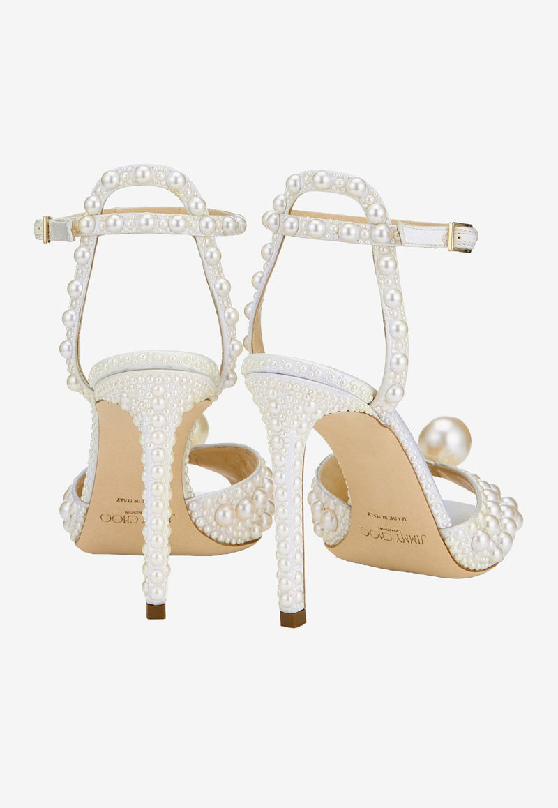 Sacora 100 All-Over Pearl Sandals in Satin