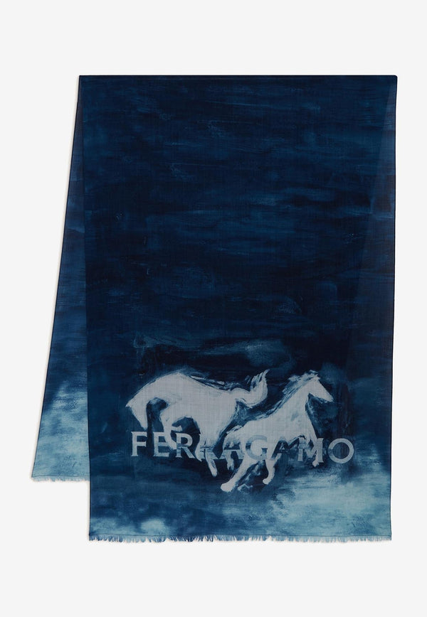 Mustang Print Wool Stole