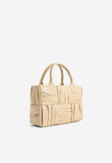 Mini Arco Tote Bag in Foulard Intrecciato Leather