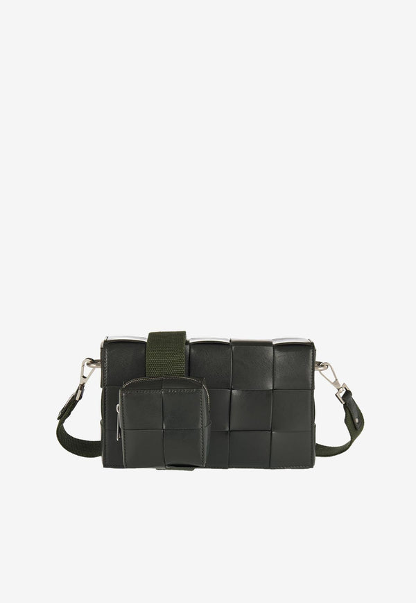 Cassette Crossbody Bag in Intreccio Leather