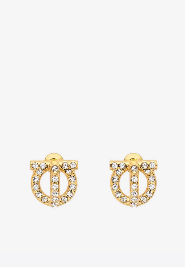 Gancini 3D Crystals-Embellished Earrings