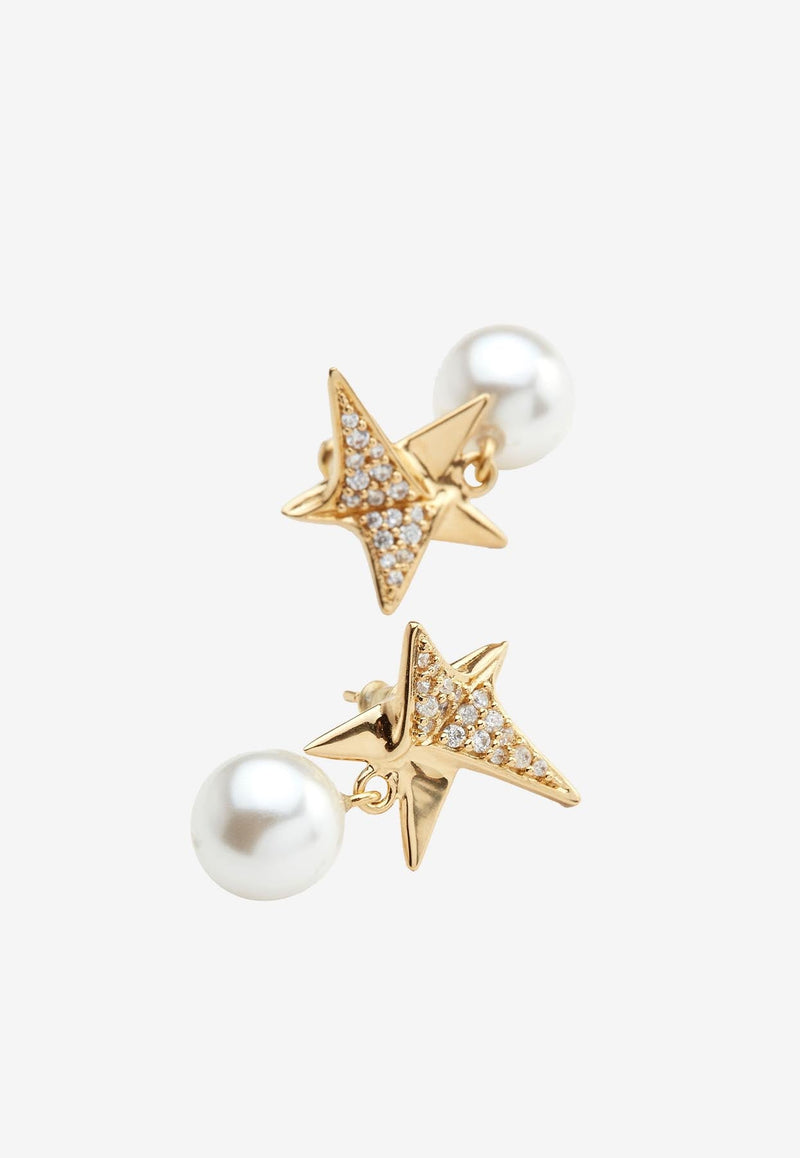 Crystal-Embellished Star Drop Earrings
