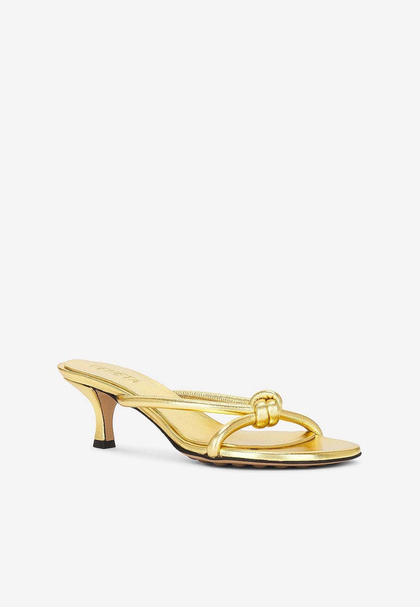 Blink 50 Knot-Detail Metallic-Leather Sandals