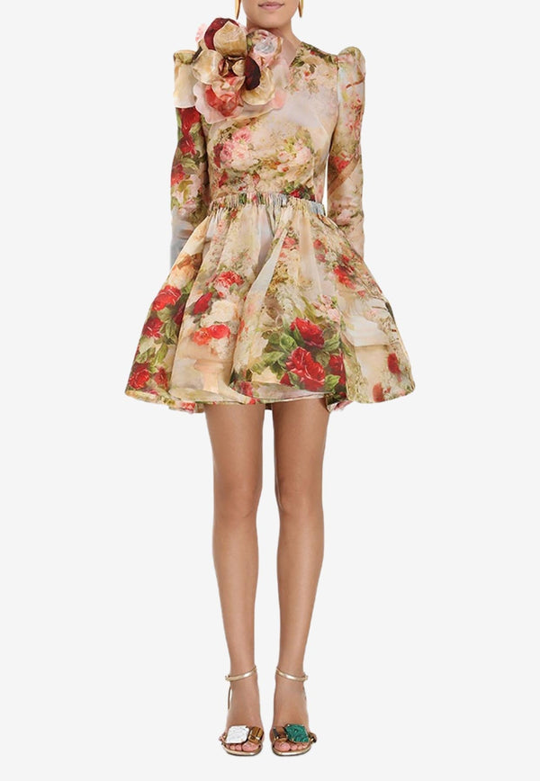 Luminosity Ruched Floral Mini Dress