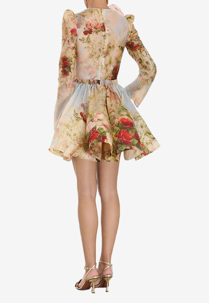 Luminosity Ruched Floral Mini Dress