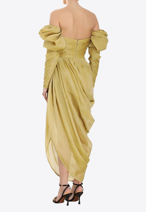 Sensory Drape Off-Shoulder Midi Dress