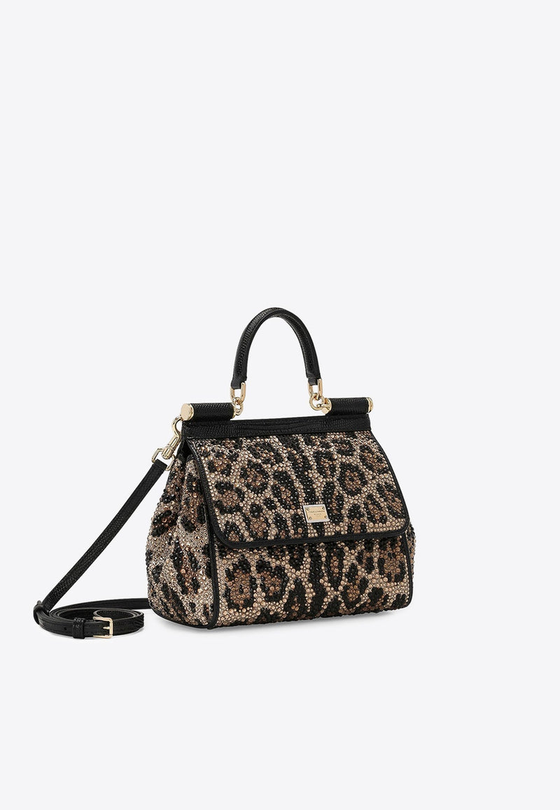 Medium Sicily Leopard Print Crossbody Bag