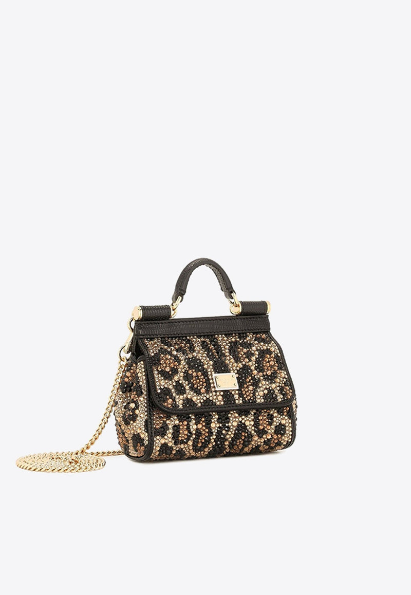 Mini Sicily Leopard Print Top Handle Bag