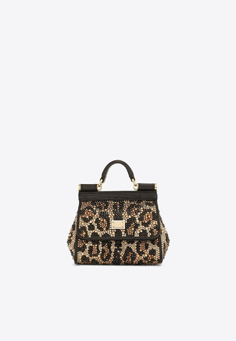 Mini Sicily Leopard Print Top Handle Bag