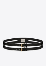 Logo Tag Double Leather Belt