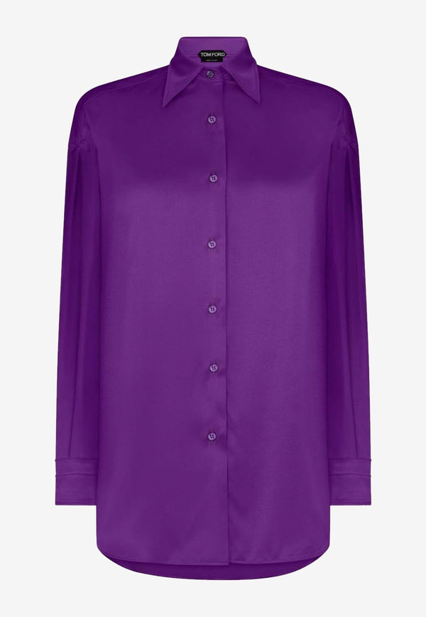 Relaxed-Fit Shirt in Silk Satin