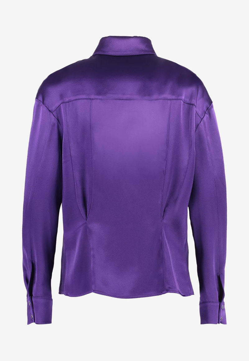 Long-Sleeved Satin Shirt