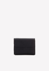 Alphabet Tri-Fold Compact Wallet with Grained Leather