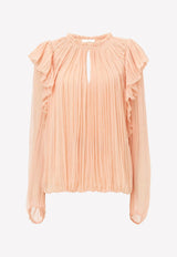 Pleated Blouse in Wool