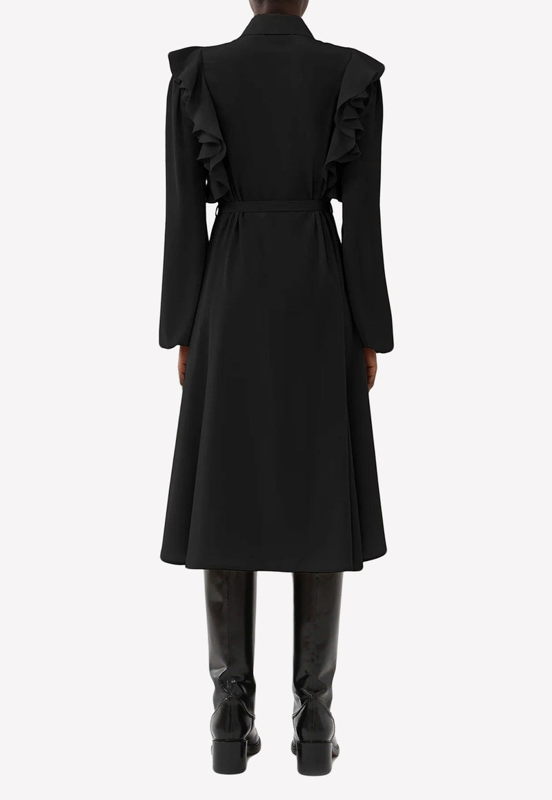 Belted Midi Shirt Dresses in Silk