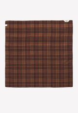 X Barbour Checked Silk Scarf